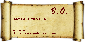 Becza Orsolya névjegykártya